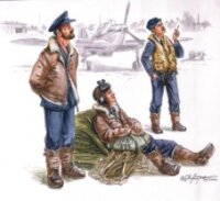 RAF Piloten vor dem Abflug, 3 Fig.