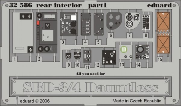 Douglas SBD-3/4 Dauntless rear interior for Trumpeter