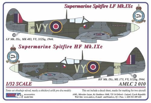 Spitfire Mk.IXc 2 decal versions: VY