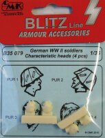 German WWII Soldiers heads (4 pcs.)