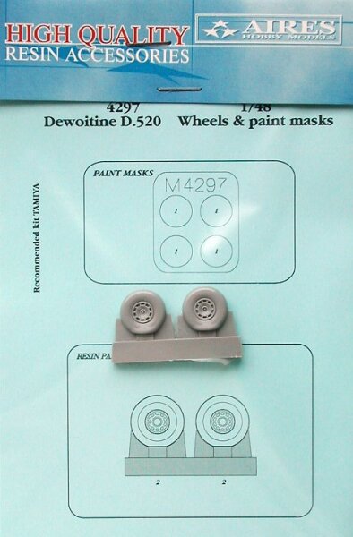 Dewoitine D.520 wheels + paint mask (Hasegawa)