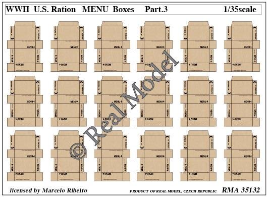 US Ration Menu Boxes WWII