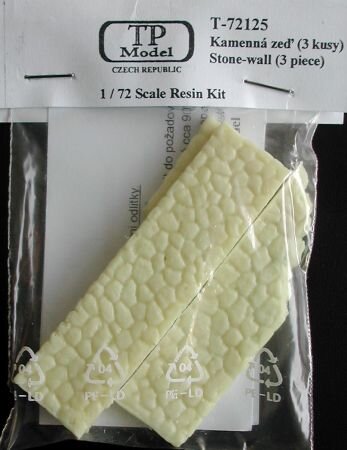 1/72 Stone Wall / Steinmauer, 3 Stück