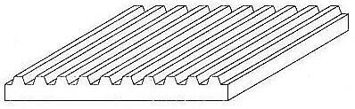 Wellblech , 1x150x300 mm, Raster 1,00 mm, 1 Stück