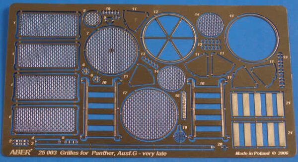 Grilles for Panther Ausf.G late model (Academy)