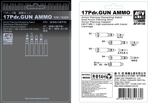 1/35 British 17pdr. Gun Ammo