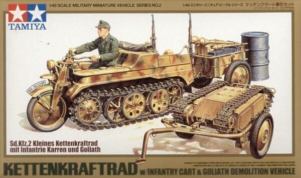 1/48 Sd.Kfz.2 Kettenkrad mit Infanterie-Anhänger und Sd.Kfz. 302 Goliath