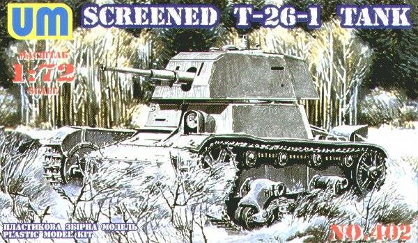 Screened T-26-1 Light Tank with conical Turret