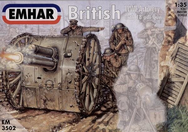 Emhar EM3502 British WWI Artillery with 18 pdr gun 1:35