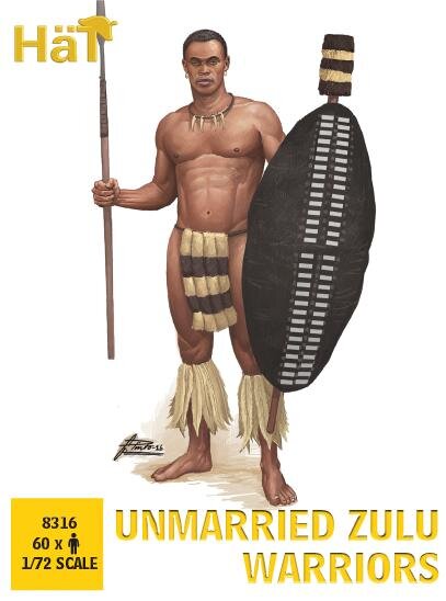 Zulu War - Unmarried Zulu Warriors