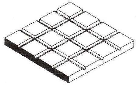 Gehwegplatten , 1x150x300 mm.Raster 3,2x3,2 mm