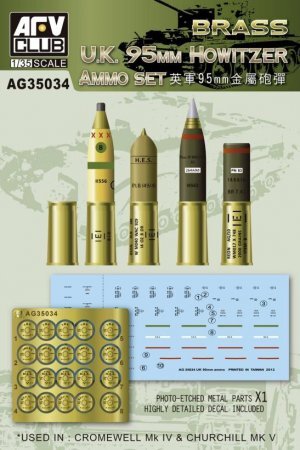 U.K. 95mm Howitzer Ammo Set (Brass)