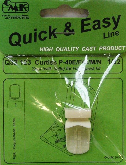 1/32 Curtiss P-40E/F/K/M/N Seat w/ belts (Hasegawa)