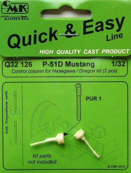 1/32 P-51D Mustang Control column for Hasegawa / Dragon kits (2 pcs.)