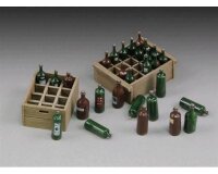 Wine bottles and crates