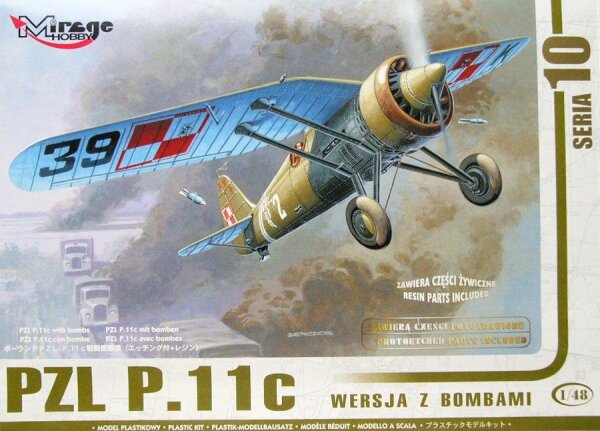 PZL P-11c with bombs (with resin and PE set)