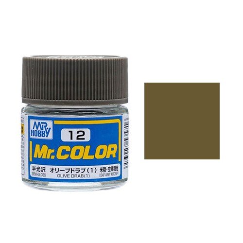C12 Mr. Color Olive Drab 1 / Olivgrün Nr. 1 (10 ml)