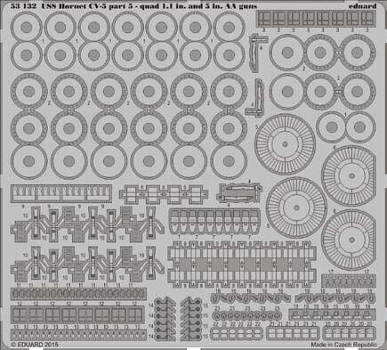 1/200 USS Hornet CV-8 Part 5 - AA quad and 5 in guns