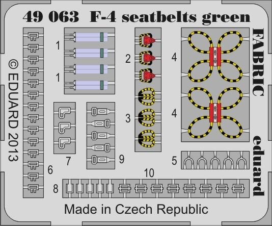 McDonnell F-4 Phantom seatbelts green FABRIC