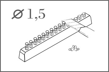 Hexagonale Schraubenköpfe 1,5 mm