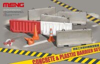 Concrete and plastic barrier set
