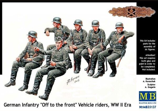 1/35 German Infantry "Off to the Front" Vehicle Riders WWII Era