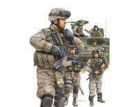 1/35 Modern US Army Armor Crewman & Infantry Figure Set