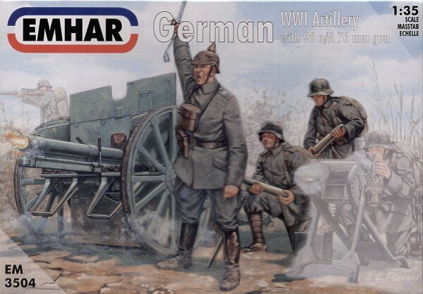 WWI Deutsche Artillerie mit 77 mm 96n/A Geschütz