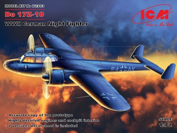 1/72 Dornier Do-17 Z-10 WWII German Night Fighter