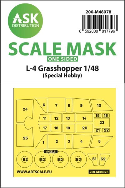 1/48 Piper L-4 Grasshopper Mask for Special Hobby