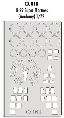 1/72 Boeing B-29A Superfortress Mask for Academy