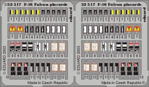 F-16 Falcon Placards - COLOR