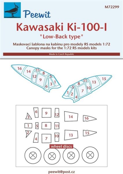 Kawasaki Ki-100-I Low-Back Version" Canopy Masks"