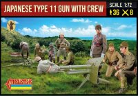 Japanese Type 11 Gun with Crew WWII
