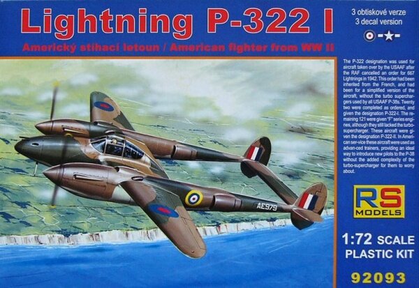 Lightning P-322 I (RAF, 2x USAAF)