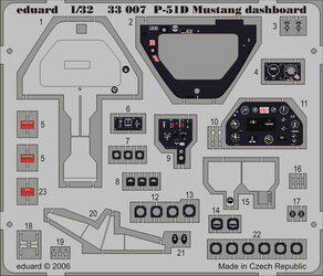 P-51D Mustang dashboard (Hasegawa)