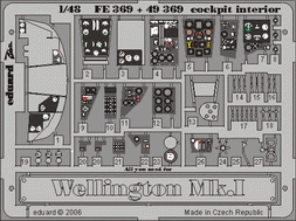 Wellington  Mk.I cockpit interior (Trumpeter)