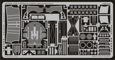 F4F-3 Wildcat engine and undercarr. (Hobby Boss)