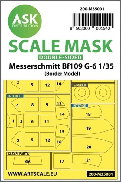 Messerschmitt Bf-109G-6 wheels and canopy masks