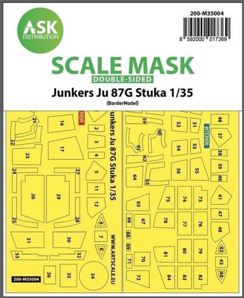 1/35 Junkers Ju-87G Stuka canopy masks (in & out) for Border Model
