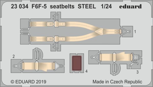 1/24 Grumman F6F-5 Hellcat seatbelts STEEL