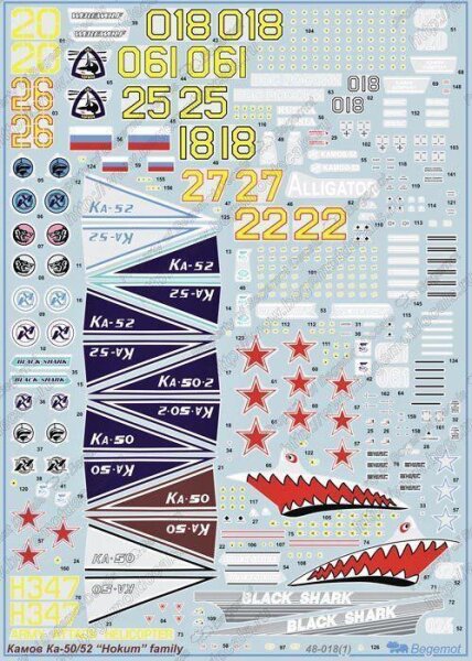 Kamov Ka-50(52) Hokum family with stencils