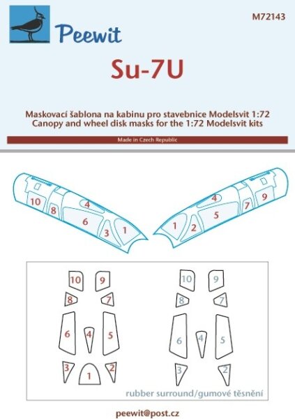 1/72 Sukhoi Su-7U Canopy Mask (Modelsvit)