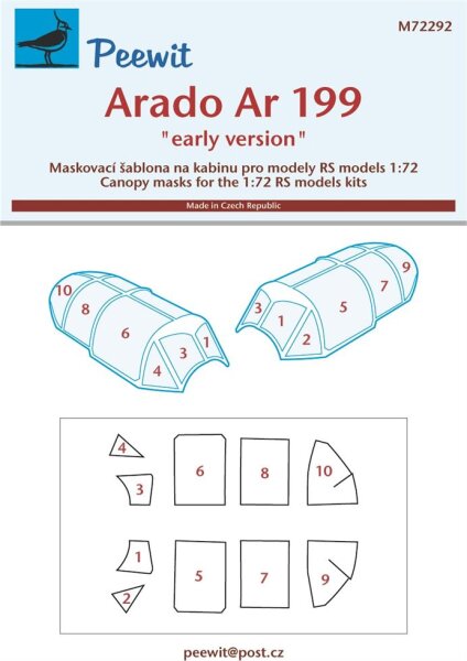 Arado Ar-199 Early Version" Canopy Masks"