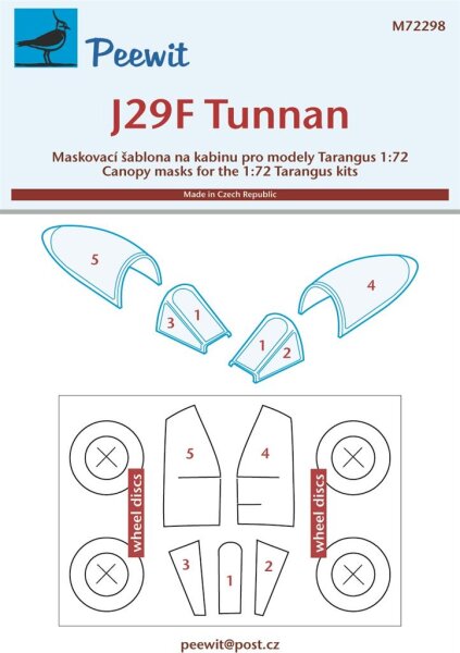 Saab J29F Tunnan Canopy Masks