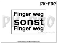 Aufkleber: Finger weg sonst Finger weg
