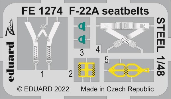 Lockheed-Martin F-22A Seatbelts Steel (I Love Kits) 1:48