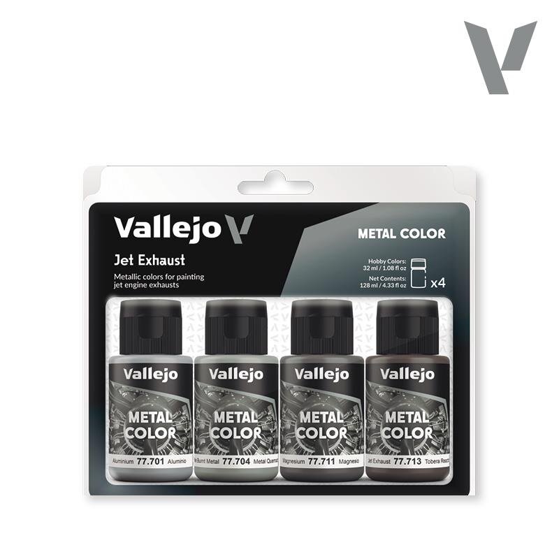 Vallejo Metal Color Set 77602 Jet Exhaust (4x32ml For Sale Vallejo Paints Metal Color Jet Exhaust Paint Set [VLJ77602 Vallejo Metal Color Set 77602 Jet Exhaust (4x32ml 1