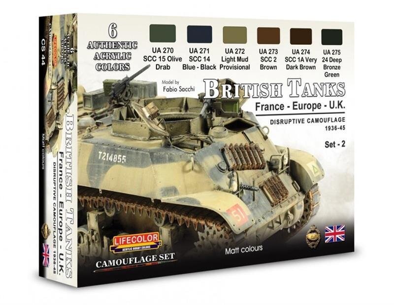 Lifecolor CS44 - British Tanks Set 2 - France-Europe- U.K. Disruptive