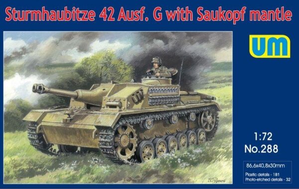 Sturmhaubitze 42 Auf.G with Saukopf mantle